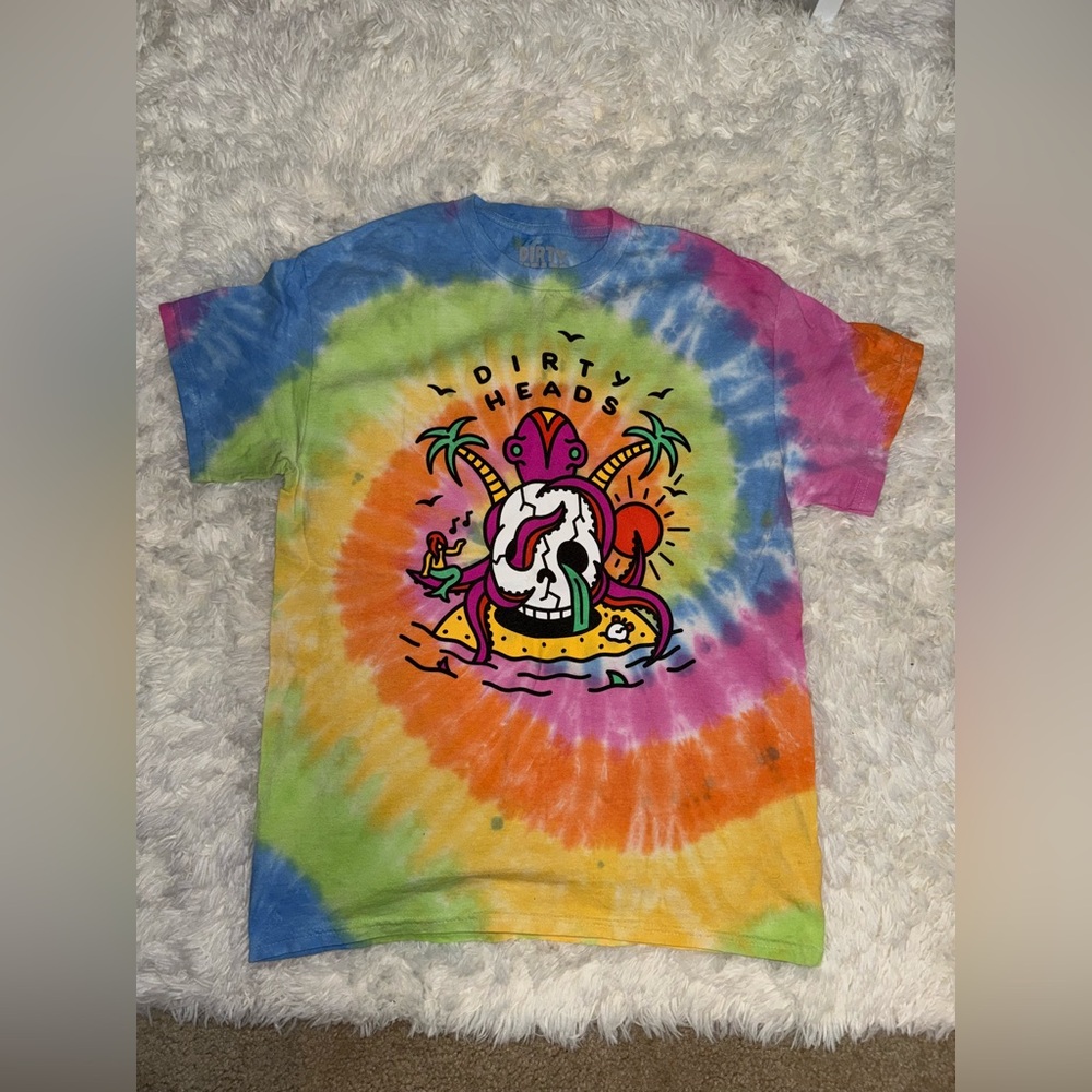 Dirty Heads band t-shirt Island Glow tour tye dye hippie rasta rap rare shirt